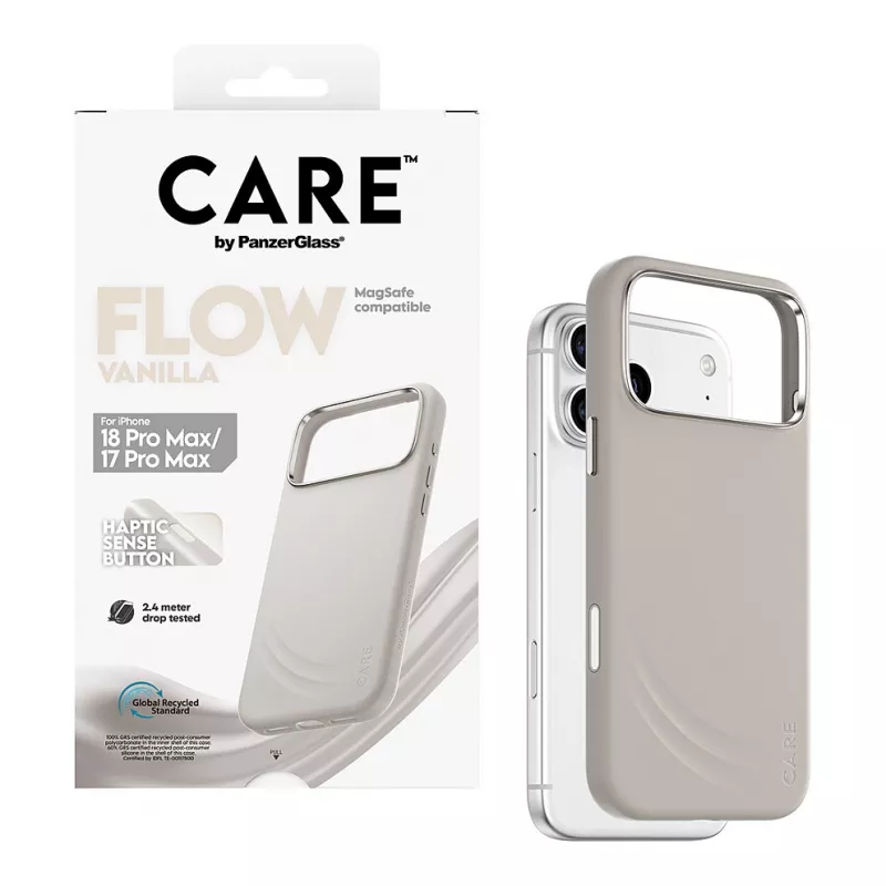 CARE by PanzerGlass Flow Case Vanilla MagSafe-yhteensopiva iPhone 17 Pro Maxille