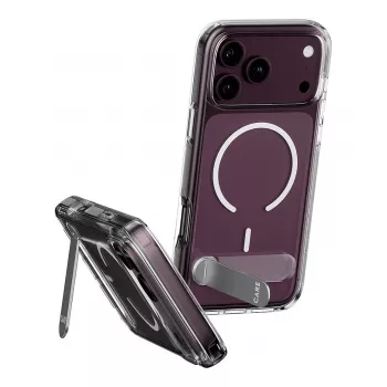 CARE by PanzerGlass Kickstand-kotelo läpinäkyvä valkoisella MagSafe-yhteensopiva iPhone 17 Pro -puhelimeen
