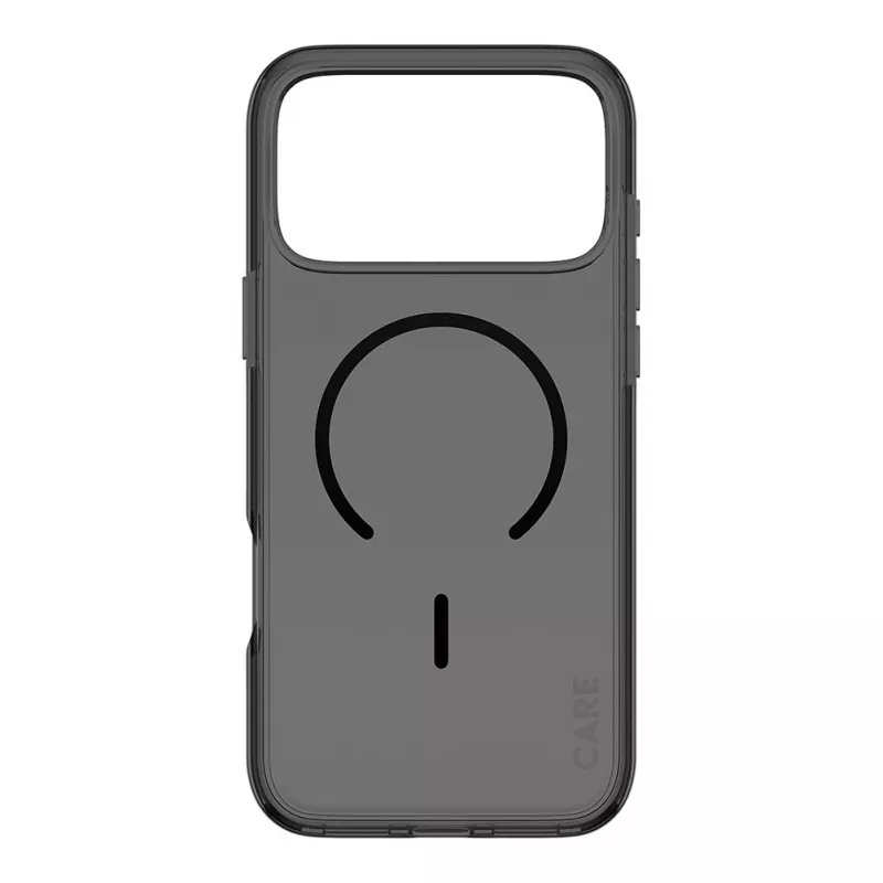 CARE by PanzerGlass Smokey -kotelo mustalla MagSafe-yhteensopivuudella iPhone 17 Pro Maxille
