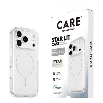CARE by PanzerGlass Star Lit Case MagSafe-yhteensopiva iPhone 17 Pro - läpinäkyvä
