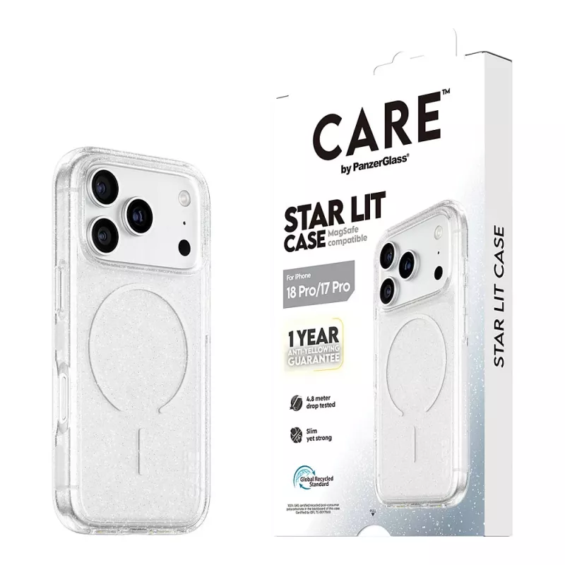 CARE by PanzerGlass Star Lit Case MagSafe-yhteensopiva iPhone 17 Pro - läpinäkyvä