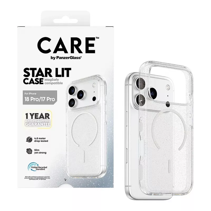 CARE by PanzerGlass Star Lit Case MagSafe-yhteensopiva iPhone 17 Pro - läpinäkyvä