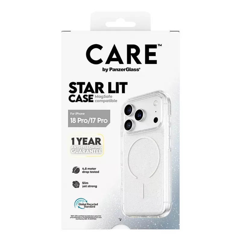 CARE by PanzerGlass Star Lit Case MagSafe-yhteensopiva iPhone 17 Pro - läpinäkyvä