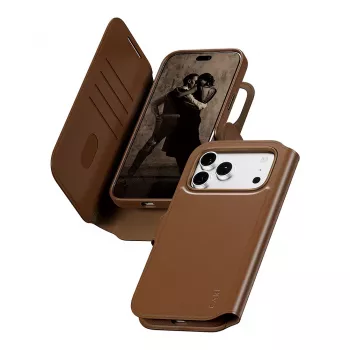 CARE by PanzerGlass Tango 2-in-1 -lompakkokotelo ruskea MagSafe-yhteensopiva iPhone 17 Pro Maxille