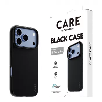 CARE by PanzerGlass TPU-kotelo musta iPhone 17 Pro