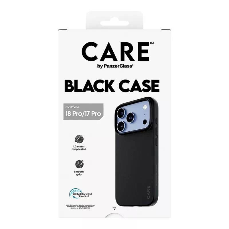 CARE by PanzerGlass TPU-kotelo musta iPhone 17 Pro