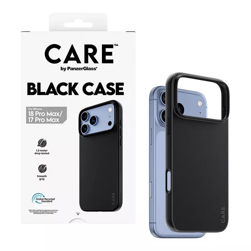 CARE by PanzerGlass TPU-kotelo iPhone 17 Pro Maxille – musta