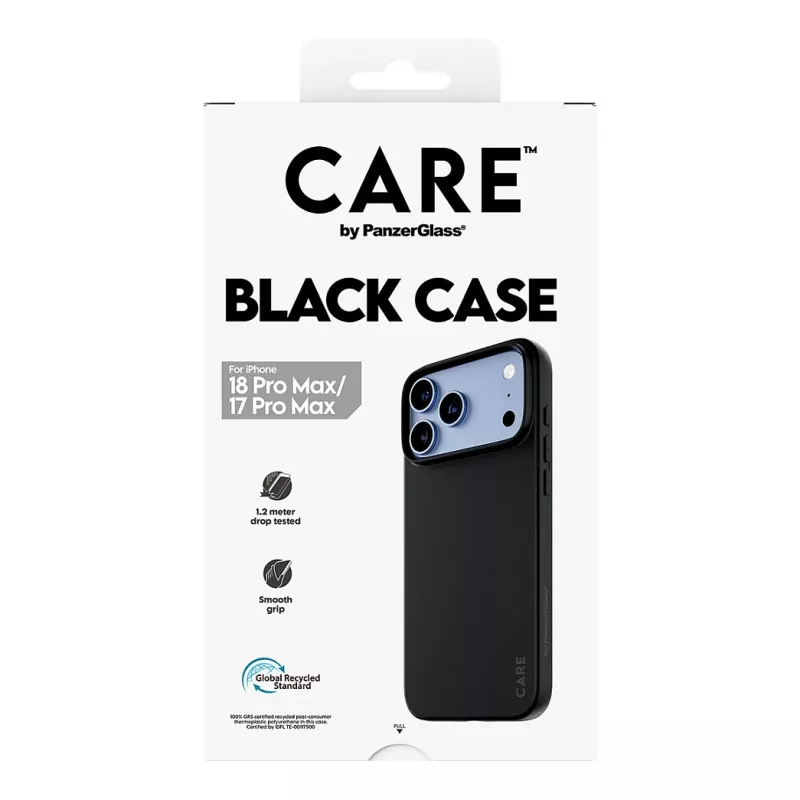 CARE by PanzerGlass TPU-kotelo iPhone 17 Pro Maxille – musta