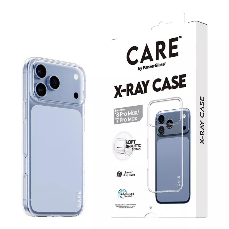 CARE by PanzerGlass X-Ray -kotelo iPhone 17 Pro Maxille - läpinäkyvä