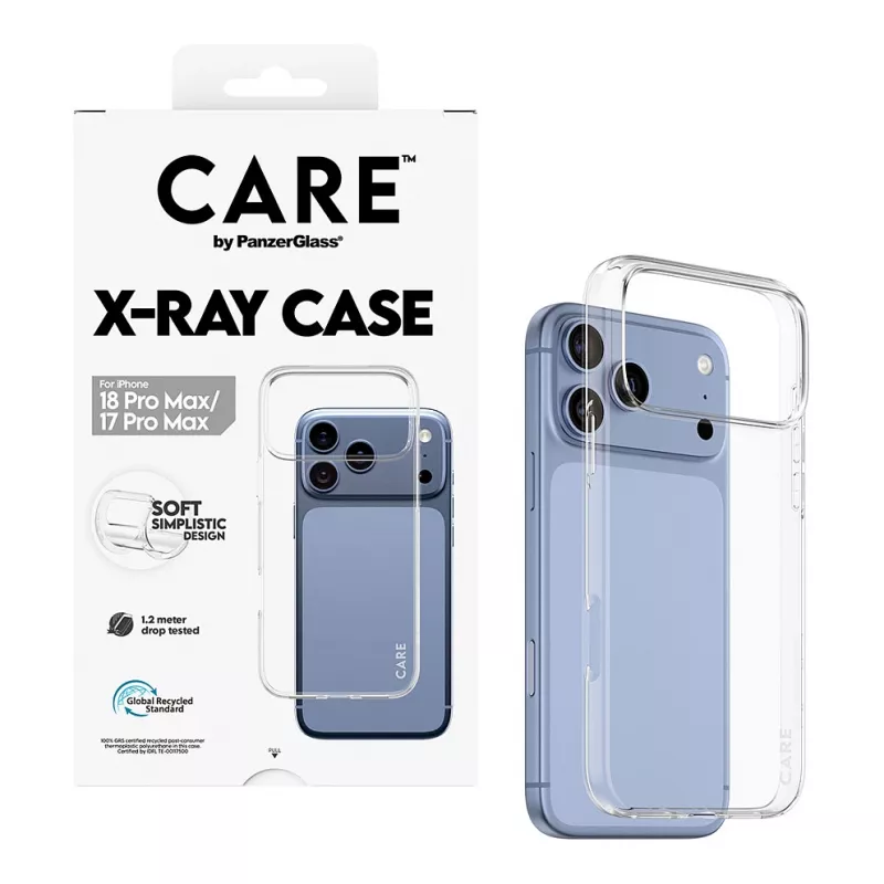 CARE by PanzerGlass X-Ray -kotelo iPhone 17 Pro Maxille - läpinäkyvä