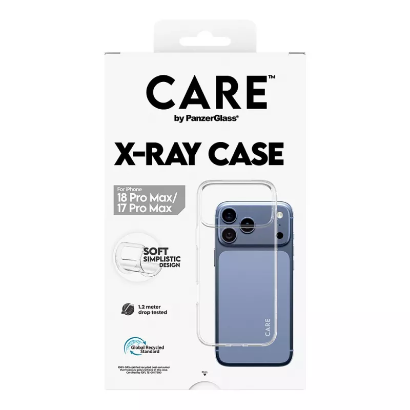 CARE by PanzerGlass X-Ray -kotelo iPhone 17 Pro Maxille - läpinäkyvä