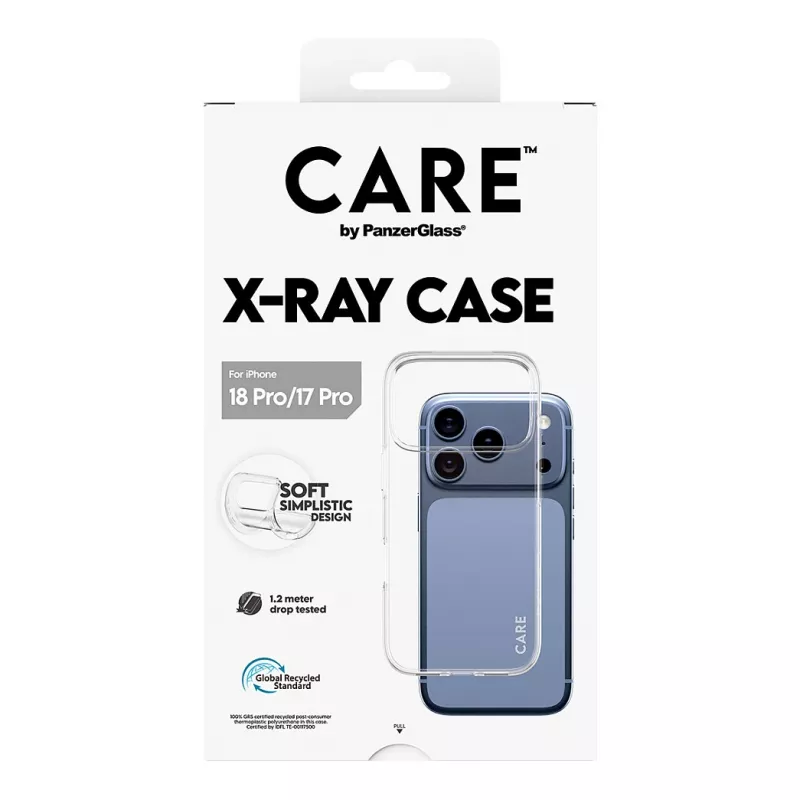 CARE by PanzerGlass X-Ray suojakuori iPhone 17 Pro -puhelimelle – läpinäkyvä