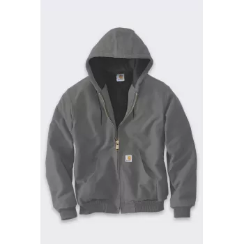 Carhartt Iconic Jacket J140 Firm Duck Active - miesten työtakki tikattu flanellivuori, vedenhylkivä, Original Fit
