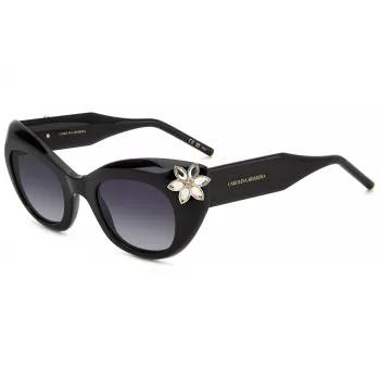 CAROLINA HERRERA naisten Cat-Eye-aurinkolasit HER0215S807 - musta asetaattikehys, harmaat polykarbonaattilinssit, 50 mm
