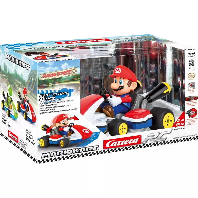 Carrera RC Mario Kart - Mario Race Kart äänellä punainen/sininen, 1:16