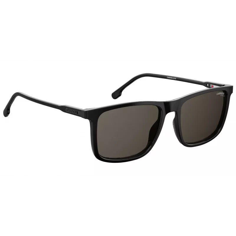 CARRERA unisex-aurinkolasit 231-S-807-IR (55/18/145 mm), musta asetaattikehys, harmaat hopeapeilatut linssit