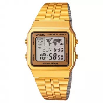 CASIO A500WGA-9 miesten digitaalikello 39 mm kultasävy ruostumaton teräs