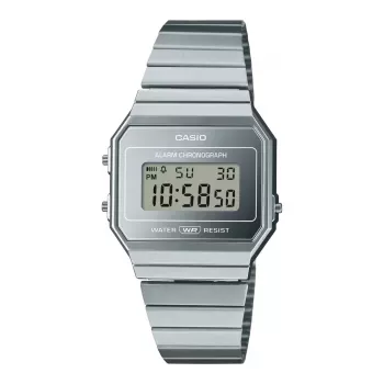 CASIO A700WEV-7A unisex-digitaalikello hopea ruostumaton teräs 37,4 mm