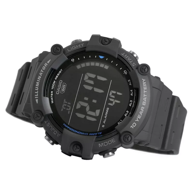 Casio AE-1500WH-8BVEF miesten digitaalikello – hartsiranneke, 100m vesitiivis, maailmanaika