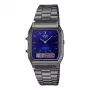 CASIO AQ-230GG-2A unisex analogi-digitaalinen kvartsikello, 38,8mm, tykinmetallinharmaa teräsranneke, sininen kellotaulu