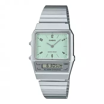 CASIO AQ-800E-3AEF unisex digitaali-analogikello 32 mm vihreä kellotaulu hopea teräs
