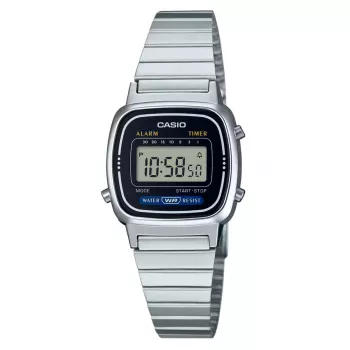 CASIO LA-670WD-1DF naisten digitaalikello hopea ruostumaton teräs 24 mm