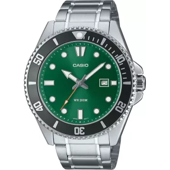 CASIO MDV107D3A2VDF miesten analoginen kvartsikello, 42 mm ruostumaton teräs, vihreä kellotaulu, 200 m vedenkestävyys