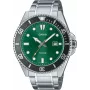 CASIO MDV107D3A2VDF miesten analoginen kvartsikello, 42 mm ruostumaton teräs, vihreä kellotaulu, 200 m vedenkestävyys