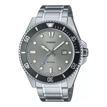 CASIO MDV107D8AVDF miesten analoginen kvartsikello, 49,5 mm ruostumaton teräs, musta kellotaulu