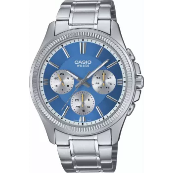 Casio miesten analoginen kvartsikello MTP1375PD2A2V sininen kellotaulu ruostumaton teräs 43,8 mm