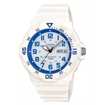 CASIO MRW-200HC-7B2 unisex-analogikvartsikello mustalla resinirannekkeella, valkoisella kellotaululla, 44,6 mm kotelo