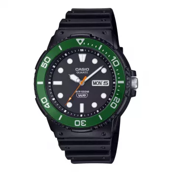 CASIO MRW-230H-1E3 miesten analoginen kvartsikello mustalla kellotaululla ja mustalla resin-rannekkeella, 47,9 mm kotelo