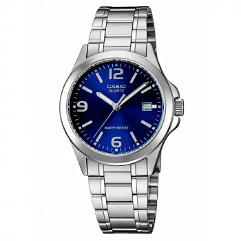 CASIO MTP-1215A-2A miesten analoginen kvartsikello sininen kellotaulu teräs 43,3 mm