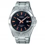 CASIO MTP-1308D-1A2 miesten analoginen kvartsikello, 48,9 mm, musta kellotaulu, hopeinen teräsranneke