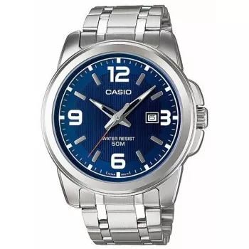 Casio MTP-1314D-2AVEF miesten analoginen kvartsikello, sininen kellotaulu, ruostumaton teräsranneke, 50m vesitiiviys