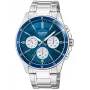 Casio MTP-1374D-2A3 miesten analoginen kvartsikello, teräsranneke, sininen kellotaulu, päivä- ja päivämäärännäyttö, 50m vedenpitävyys