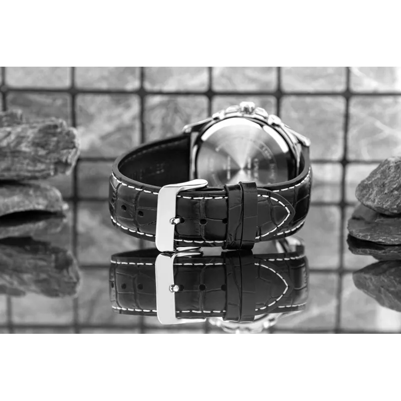 CASIO MTP1375L1AVDF miesten analoginen kvartsikello nahkarannekkeella, musta kellotaulu, 42 mm