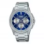 CASIO MTP1375PD2A1V miesten analoginen kvartsikello 43,8 mm ruostumaton teräs sininen kellotaulu