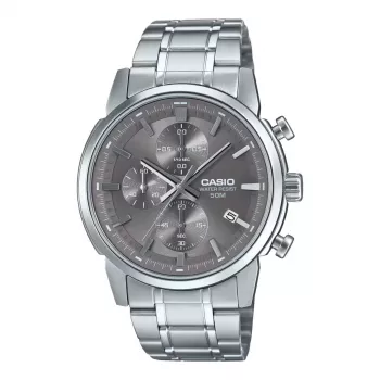 CASIO MTPE510D8AVDF miesten analoginen kvartsikello 42 mm ruostumaton teräs harmaa kellotaulu