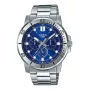 CASIO MTPVD300D2EUD miesten analoginen kvartsikello 45 mm ruostumaton teräs sininen kellotaulu