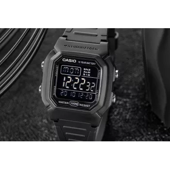 Casio W-800H-1BVES miesten digitaalikello - 100m vesitiivis, kvartsikoneisto