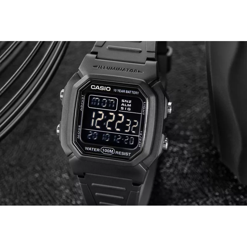 Casio W-800H-1BVES miesten digitaalikello - 100m vesitiivis, kvartsikoneisto