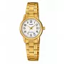 CASIO naisten LTP-V002G-7B2 analoginen kvartsikello, 31mm kultaioniplatinoitu teräskotelo, hopeinen kellotaulu, ranneke