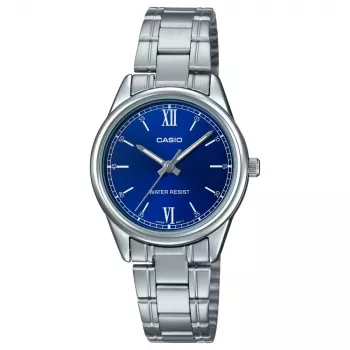 CASIO naisten analoginen kvartsikello LTP-V005D-2B2 34 mm ruostumaton teräs sininen kellotaulu