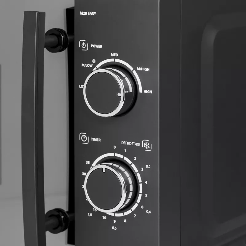 CASO M20 EASY 03309 solo-mikroaaltouuni, 20 L, 700 W, 35 minuutin ajastin, musta/harmaa