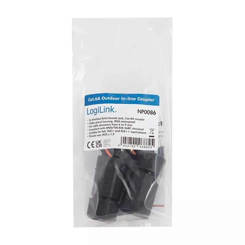 CAT6a ulkoliitin IP68 RJ45 naaras-naaras suojattu Ethernet-liitin
