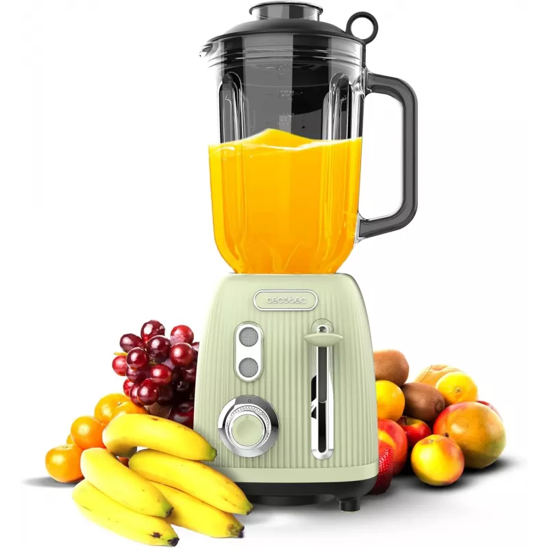 Cecotec Mixer Power Black Titanium RetroGreen, 1200 W, 1,5 L lasikannu, vihreä