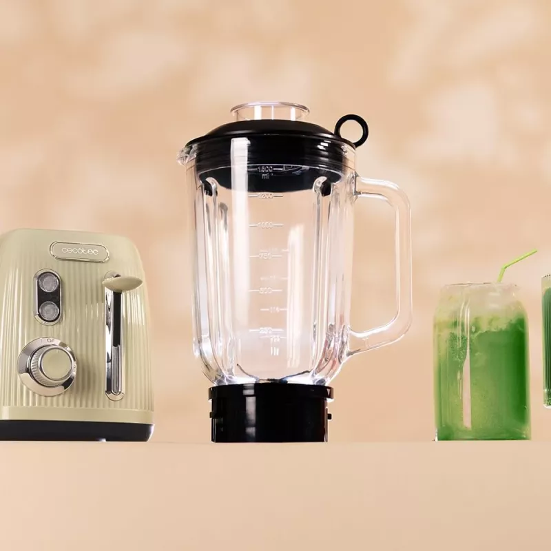 Cecotec Mixer Power Black Titanium RetroGreen, 1200 W, 1,5 L lasikannu, vihreä
