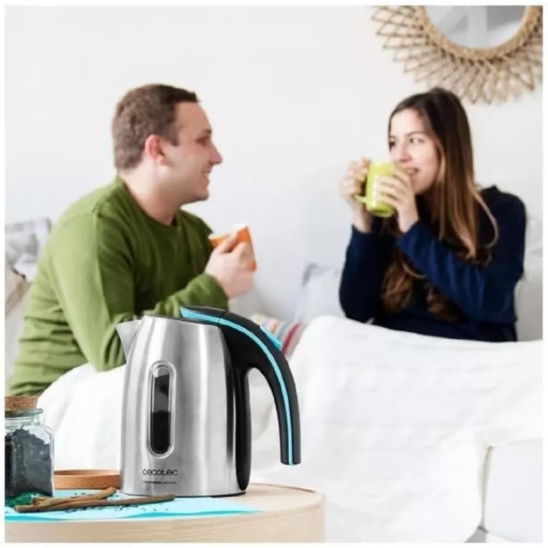 Cecotec ThermoSense 220 Steel -vedenkeitin, sähkö, 1630 W, 1,2 L, ruostumaton teräs, 360° kääntöalusta