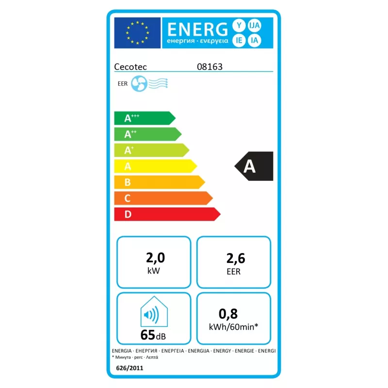 Cecotec ForceClima 7550 Style Connected -siirrettävä ilmastointilaite, 7 000 BTU/h, valkoinen, Wi-Fi, kaukosäädin